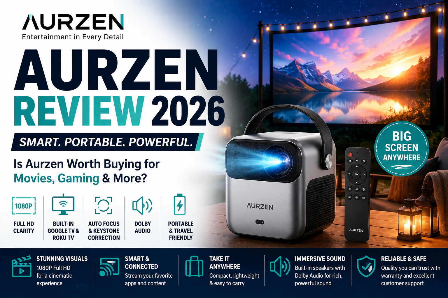 Aurzen Review 2026: Is Aurzen Worth Buying for Portable Projectors?