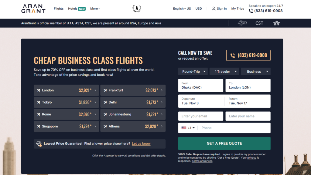 AranGrant Review 2026: Can This Travel Agency Really Save You Money on Business Class Flights?