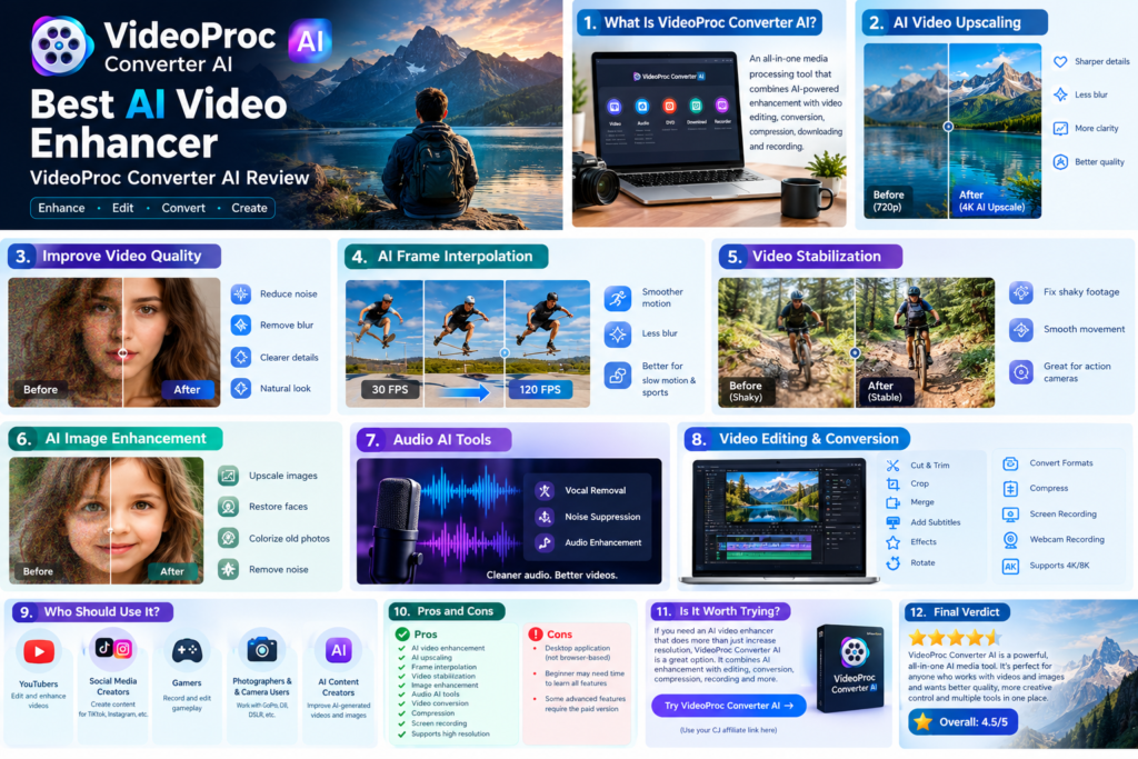 Best AI Video Enhancer: VideoProc Converter AI Review